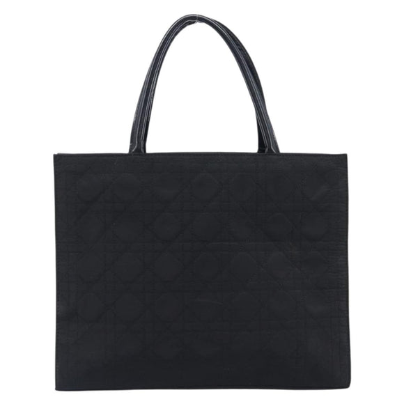 Christian Dior Canage Hand Bag Nylon Black Gold Auth ep16513A