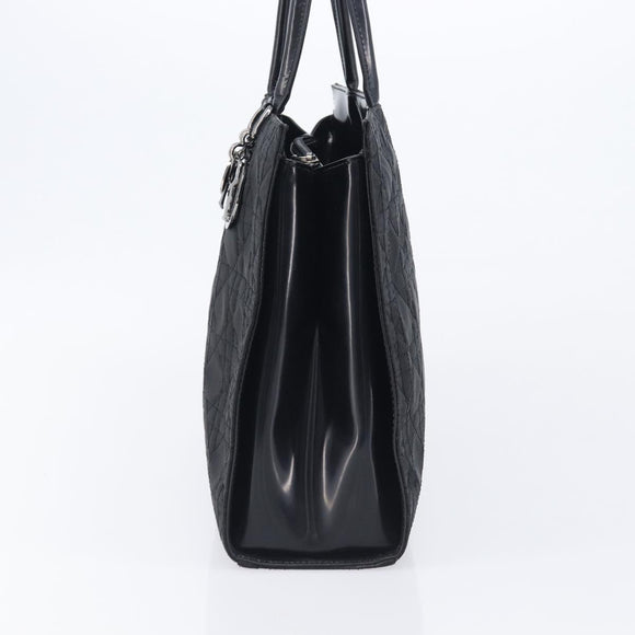 Christian Dior Canage Hand Bag Nylon Black Gold Auth ep16513A