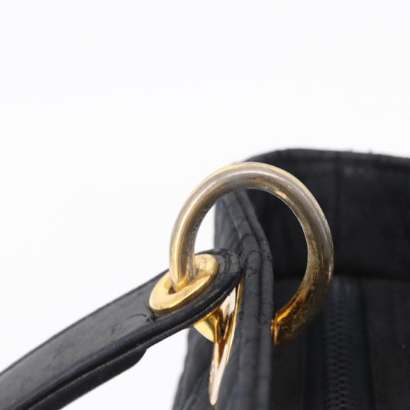 Christian Dior Lady Dior Canage Hand Bag Canvas Black Gold Auth ep16514
