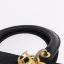 Christian Dior Lady Dior Canage Hand Bag Canvas Black Gold Auth ep16514-14