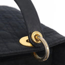 Christian Dior Lady Dior Canage Hand Bag Canvas Black Gold Auth ep16514-8
