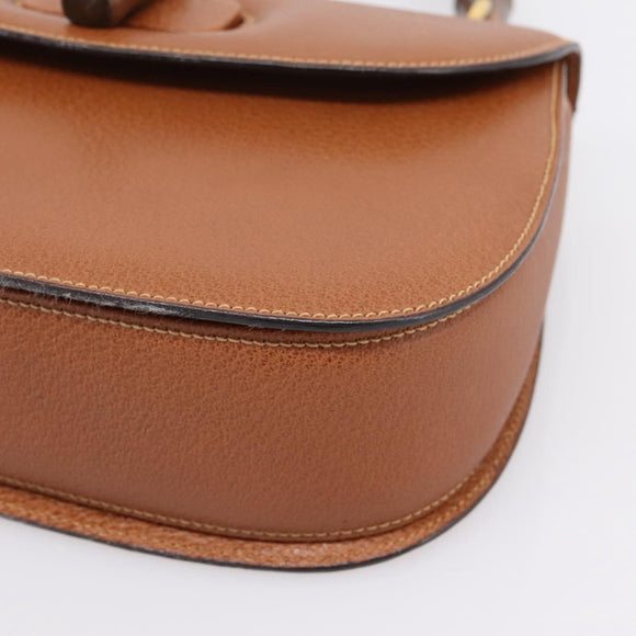 GUCCI Bamboo Hand Bag Leather Brown Gold 000 113 0633 Auth ep16515V
