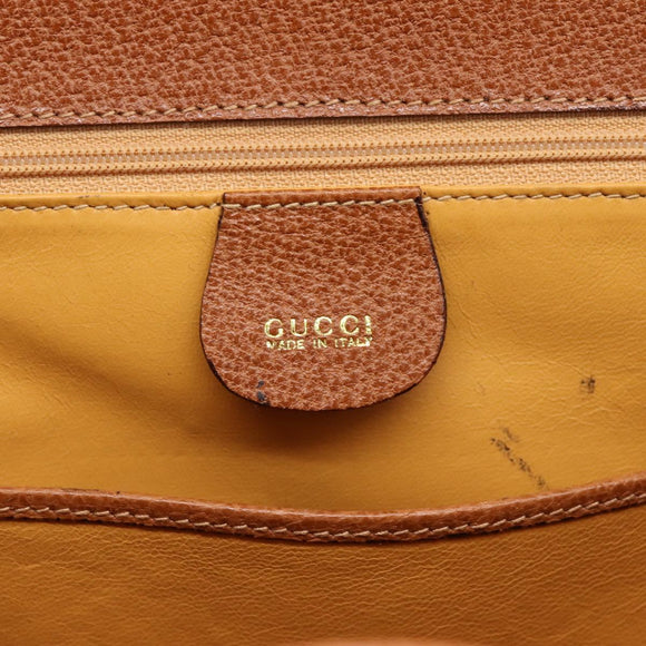 GUCCI Bamboo Hand Bag Leather Brown Gold 000 113 0633 Auth ep16515V