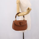 GUCCI Bamboo Hand Bag Leather Brown Gold 000 113 0633 Auth ep16515V-24