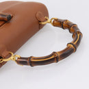 GUCCI Bamboo Hand Bag Leather Brown Gold 000 113 0633 Auth ep16515V-7