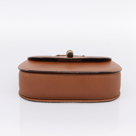 GUCCI Bamboo Hand Bag Leather Brown Gold 000 113 0633 Auth ep16515V