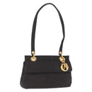 Christian Dior Canage Shoulder Bag Canvas Black Gold Auth ep16517-1