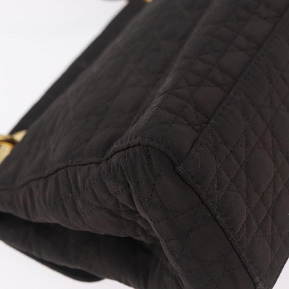 Christian Dior Canage Shoulder Bag Canvas Black Gold Auth ep16517