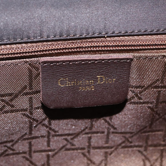 Christian Dior Canage Shoulder Bag Canvas Black Gold Auth ep16517