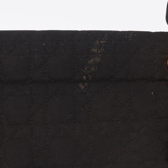 Christian Dior Canage Shoulder Bag Canvas Black Gold Auth ep16517