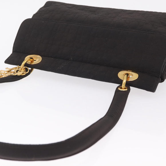 Christian Dior Canage Shoulder Bag Canvas Black Gold Auth ep16517