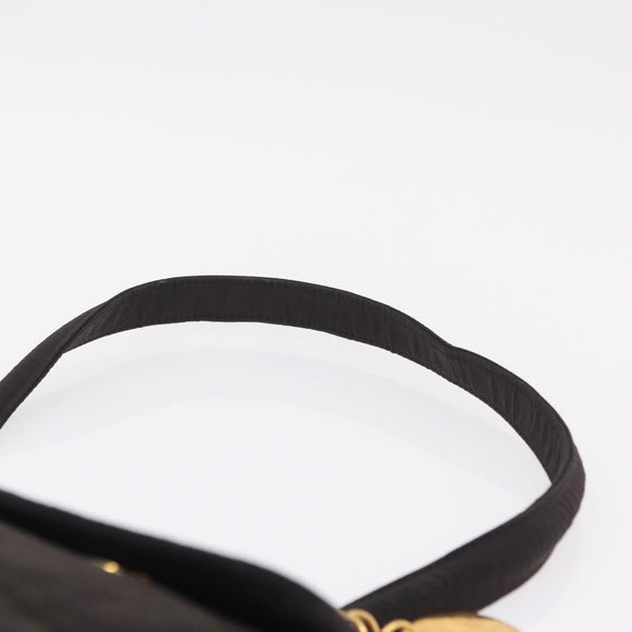 Christian Dior Canage Shoulder Bag Canvas Black Gold Auth ep16517
