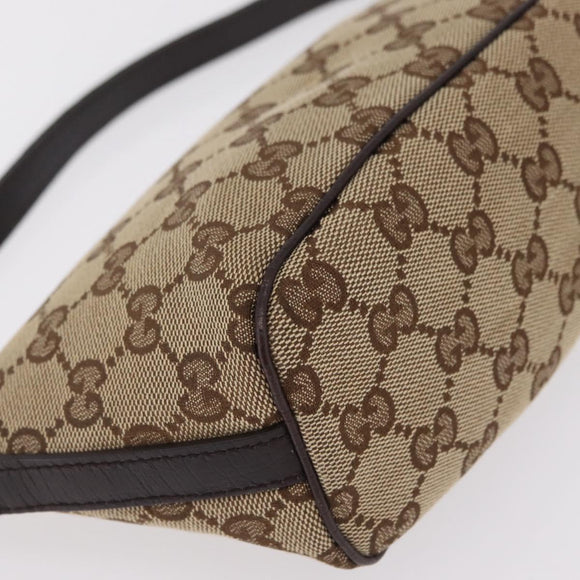 GUCCI GG Canvas Web Sherry Line Hand Bag Beige Silver 141809 Auth ep16518A