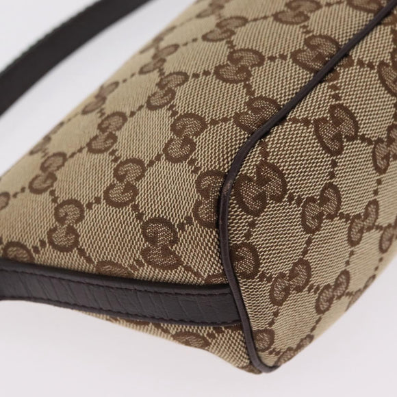 GUCCI GG Canvas Web Sherry Line Hand Bag Beige Silver 141809 Auth ep16518A