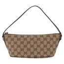 GUCCI GG Canvas Web Sherry Line Hand Bag Beige Silver 141809 Auth ep16518A-2