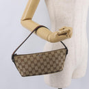 GUCCI GG Canvas Web Sherry Line Hand Bag Beige Silver 141809 Auth ep16518A-24