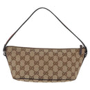 GUCCI GG Canvas Web Sherry Line Hand Bag Beige Silver 141809 Auth ep16518A-3