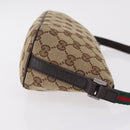 GUCCI GG Canvas Web Sherry Line Hand Bag Beige Silver 141809 Auth ep16518A-4