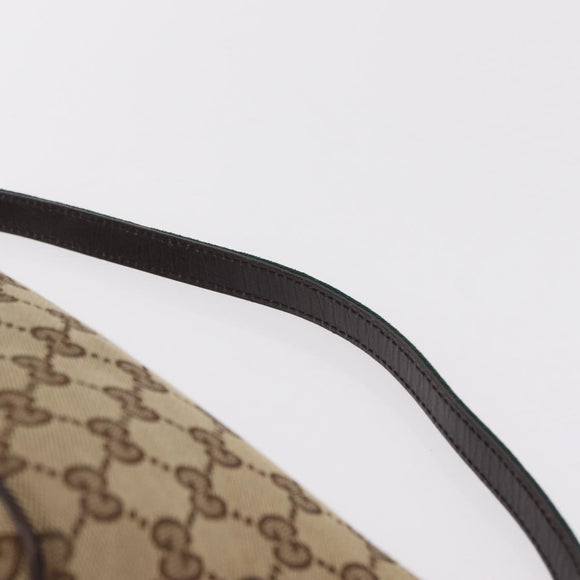 GUCCI GG Canvas Web Sherry Line Hand Bag Beige Silver 141809 Auth ep16518A