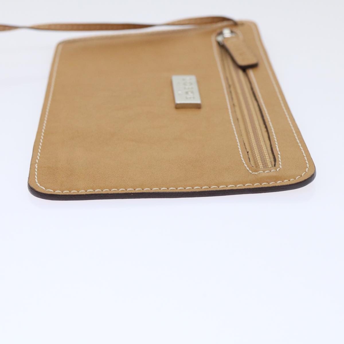 LOEWE Hand Bag Leather Beige Auth ep1652