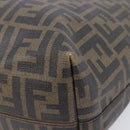 FENDI Zucca Canvas Tote Bag PVC Black Brown Auth ep16520A-10