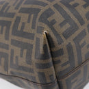 FENDI Zucca Canvas Tote Bag PVC Black Brown Auth ep16520A-15