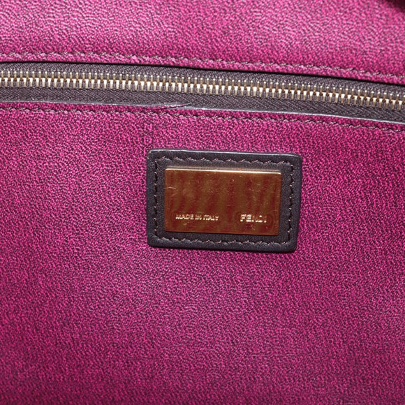 FENDI Zucca Canvas Tote Bag PVC Black Brown Auth ep16520A
