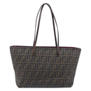 FENDI Zucca Canvas Tote Bag PVC Black Brown Auth ep16520A-2