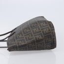 FENDI Zucca Canvas Tote Bag PVC Black Brown Auth ep16520A-4