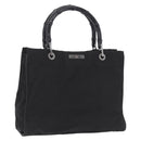 GUCCI Bamboo Tote Bag Nylon Black Silver 002 1016 Auth ep16523-1