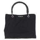 GUCCI Bamboo Tote Bag Nylon Black Silver 002 1016 Auth ep16523-2