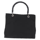 GUCCI Bamboo Tote Bag Nylon Black Silver 002 1016 Auth ep16523-3