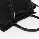 GUCCI Bamboo Tote Bag Nylon Black Silver 002 1016 Auth ep16523-6