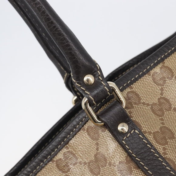 GUCCI GG Crystal Tote Bag Outlet Beige Gold 265695 Auth ep16526A