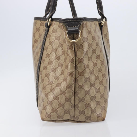 GUCCI GG Crystal Tote Bag Outlet Beige Gold 265695 Auth ep16526A