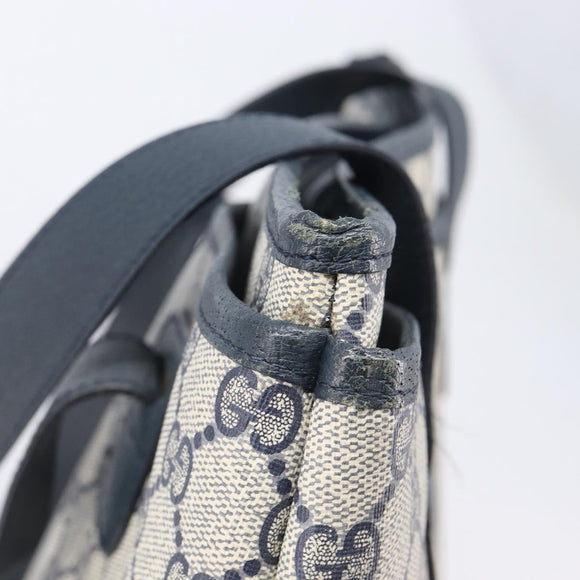 GUCCI GG Supreme Tote Bag PVC Navy Gold 002 123 0093 Auth ep16531
