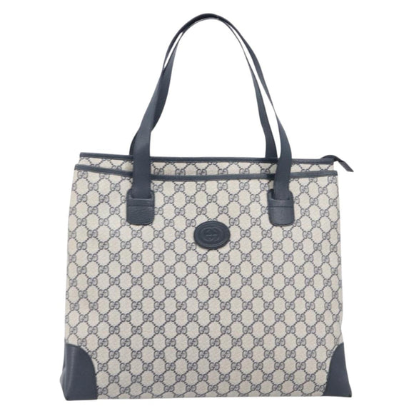 GUCCI GG Supreme Tote Bag PVC Navy Gold 002 123 0093 Auth ep16531