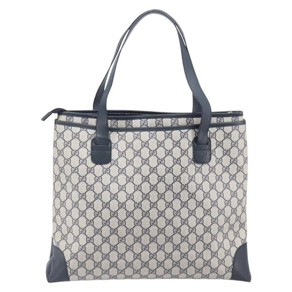 GUCCI GG Supreme Tote Bag PVC Navy Gold 002 123 0093 Auth ep16531