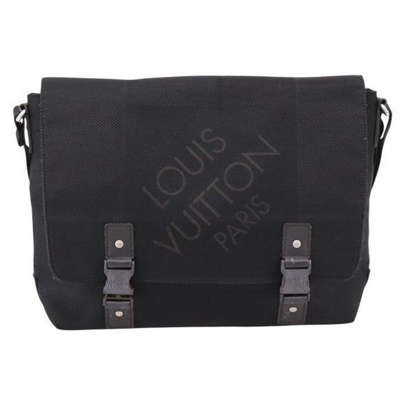 LOUIS VUITTON Damier Geant Petite Message Bag Black M93618 LV Auth ep16537