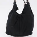 FENDI Hand Bag Cotton Jersey Black Silver Auth ep16540-4