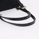 FENDI Hand Bag Cotton Jersey Black Silver Auth ep16540-7