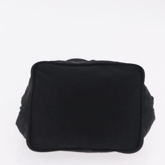 FENDI Hand Bag Cotton Jersey Black Silver Auth ep16540