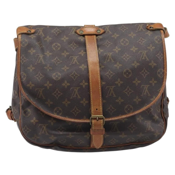 LOUIS VUITTON Monogram Saumur 35 Shoulder Bag M42254 LV Auth ep16543
