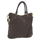 LOUIS VUITTON Monogram Mini Lin Buzasu Anjoul Bag Ebene M95617 LV Auth ep16544-1