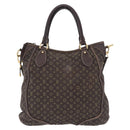 LOUIS VUITTON Monogram Mini Lin Buzasu Anjoul Bag Ebene M95617 LV Auth ep16544-13