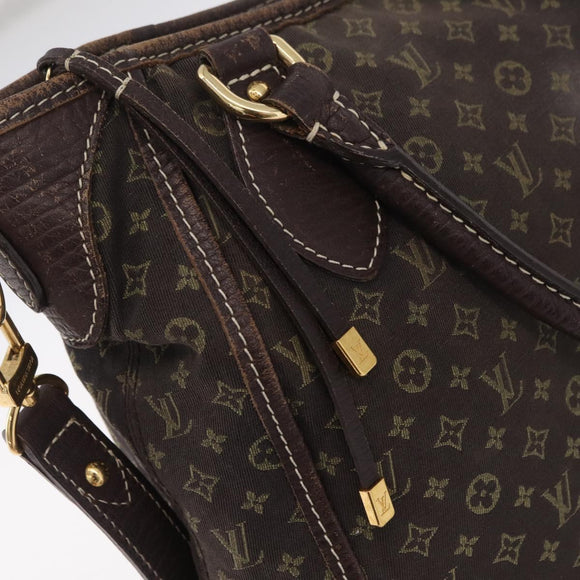 LOUIS VUITTON Monogram Mini Lin Buzasu Anjoul Bag Ebene M95617 LV Auth ep16544