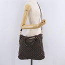 LOUIS VUITTON Monogram Mini Lin Buzasu Anjoul Bag Ebene M95617 LV Auth ep16544-31