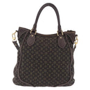 LOUIS VUITTON Monogram Mini Lin Buzasu Anjoul Bag Ebene M95617 LV Auth ep16544-3
