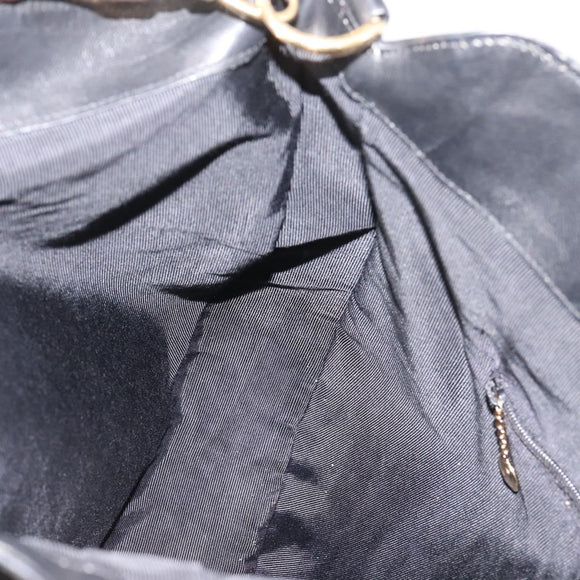 GUCCI Bamboo Hand Bag Leather 2way Black Gold 001 1014 1577 Auth ep16545
