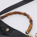 GUCCI Bamboo Hand Bag Leather 2way Black Gold 001 1014 1577 Auth ep16545-14